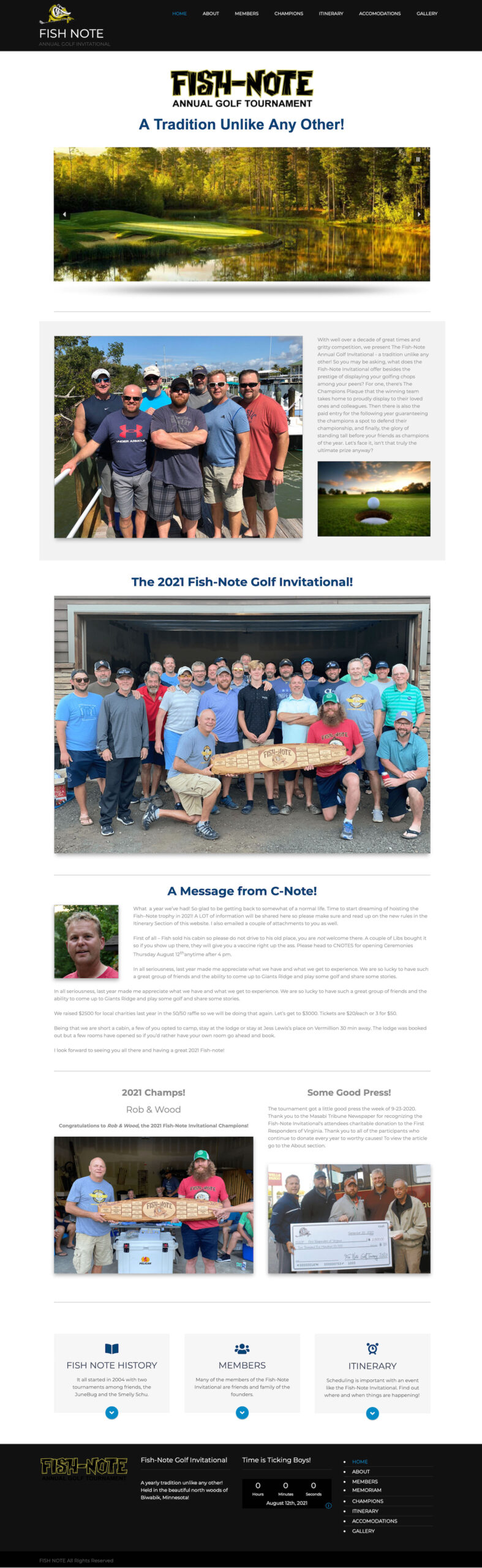 Fishnote Golf Tournament Home Page